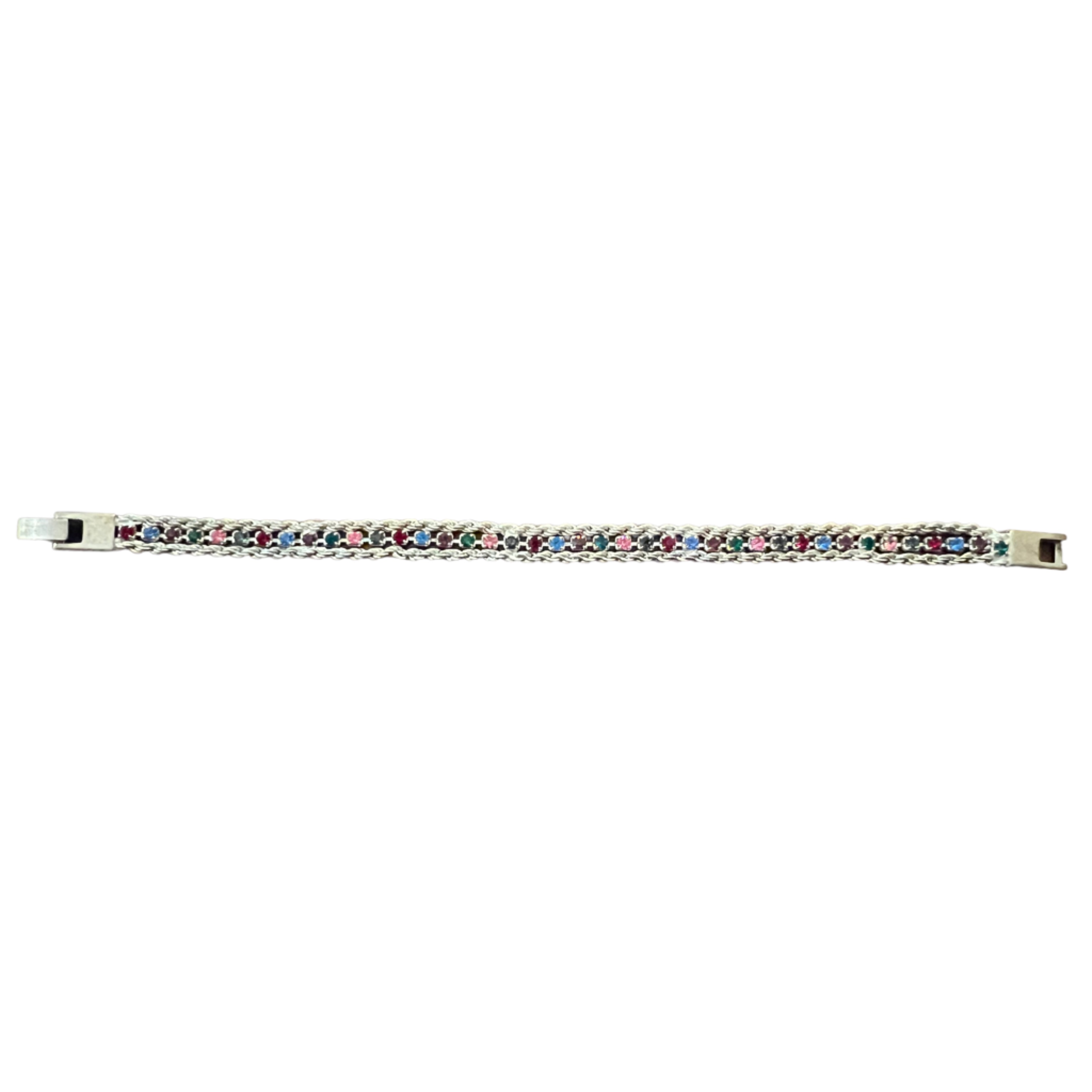 Silver Tone Rainbow Bracelet
